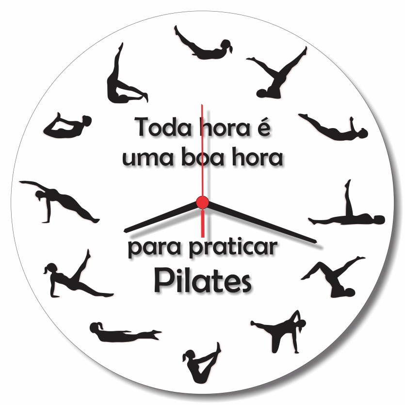 Relogio De Parede Pilates Yoga Academia Fitness Personal 30cm