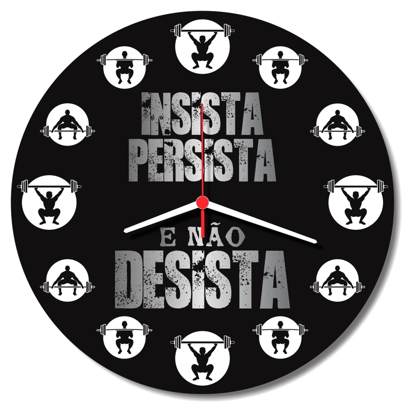 Relogio Parede Decorativo Academia Frase Motivacional Educacao Fisica 30cm