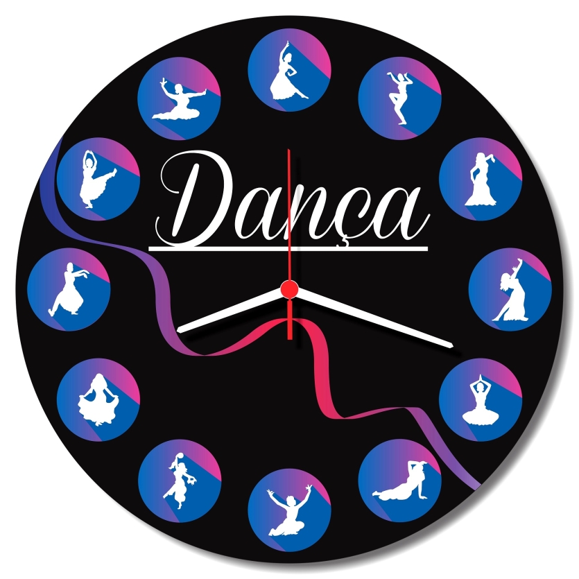 Relogio Parede Dança Academia Educacao Fisica 30cm