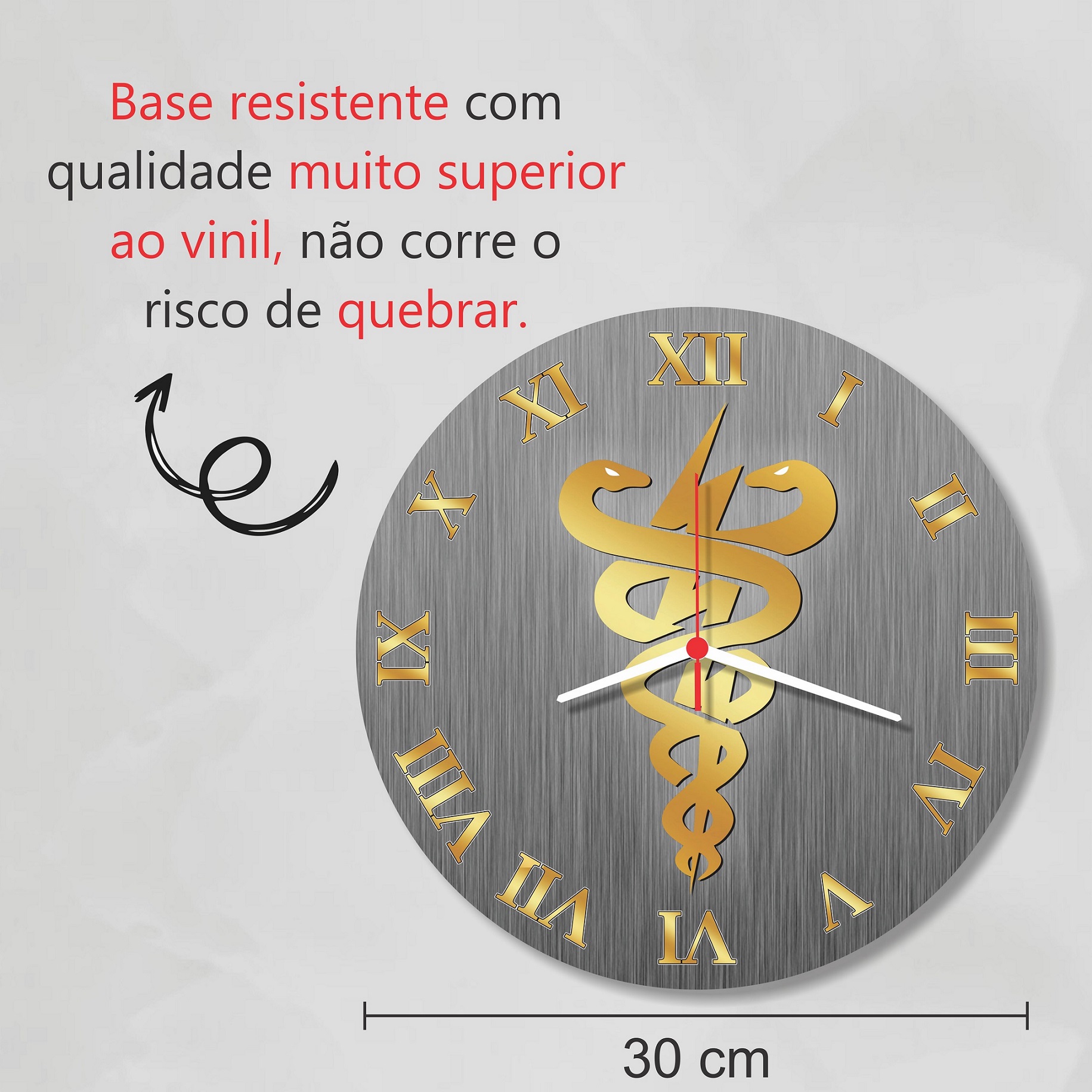 Relogio Parede Fisioterapia Decorativo Clinica Studio Pilates Academia Fisioterapeuta 30cm - Imagem 2