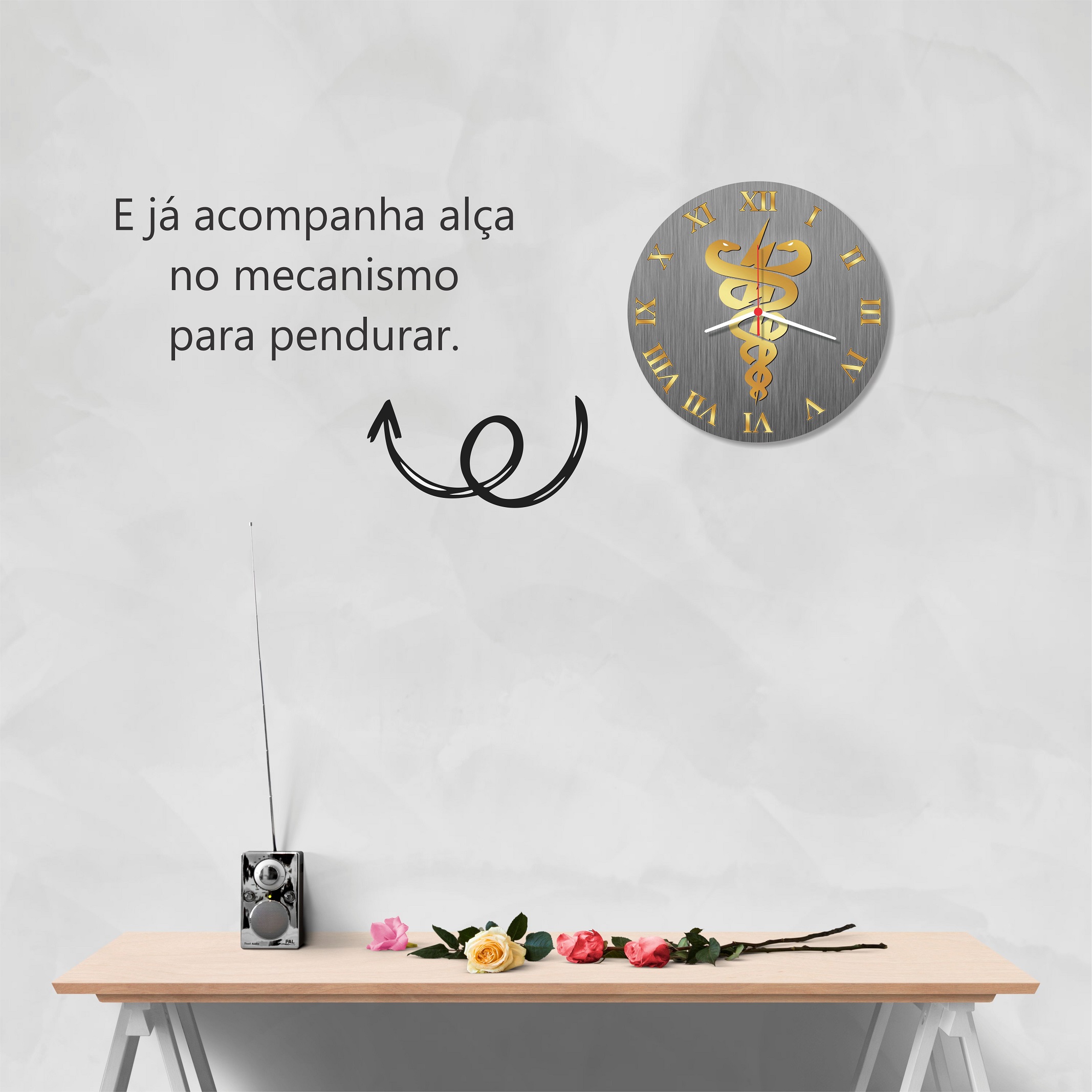 Relogio Parede Fisioterapia Decorativo Clinica Studio Pilates Academia Fisioterapeuta 30cm - Imagem 4