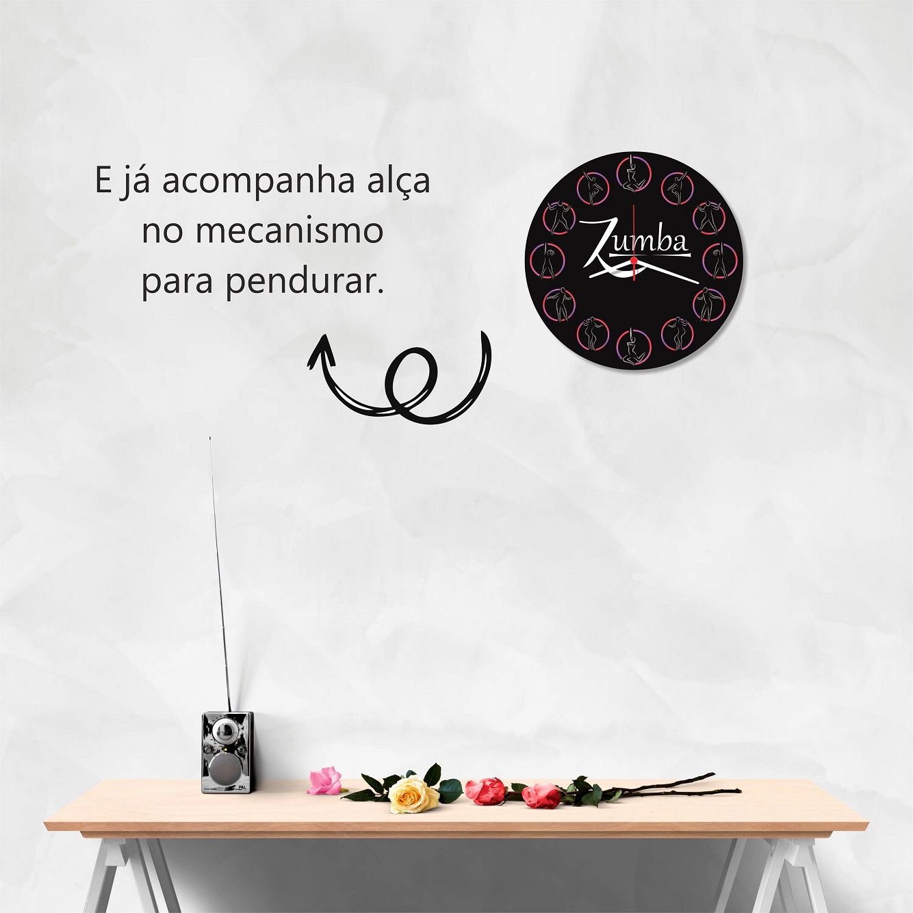 Relogio Parede Zumba Academia Educacao Fisica Decorativo 30cm - Imagem 4