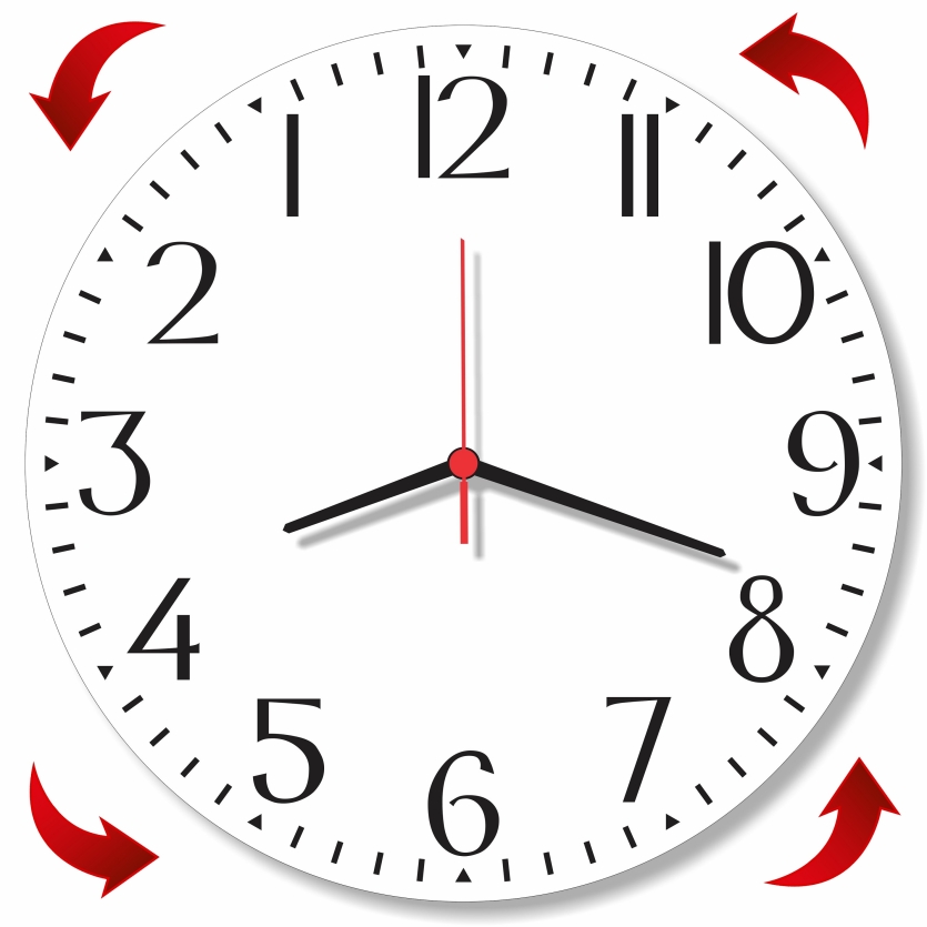 Relógio Parede Invertido Anti-Horário Branco Horário Maluco Gira ao Contrário Engraçado 30cm