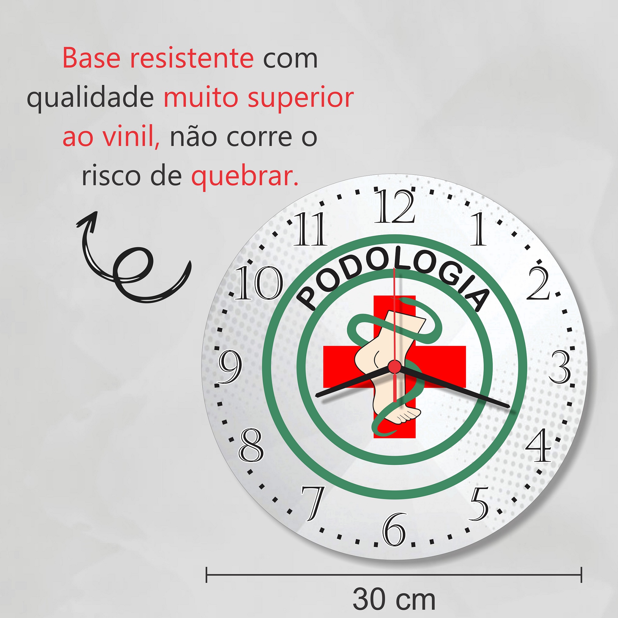Relogio Parede Podologia Decoracao Salao Beleza Clinica Pedóloga 30cm - Imagem 2