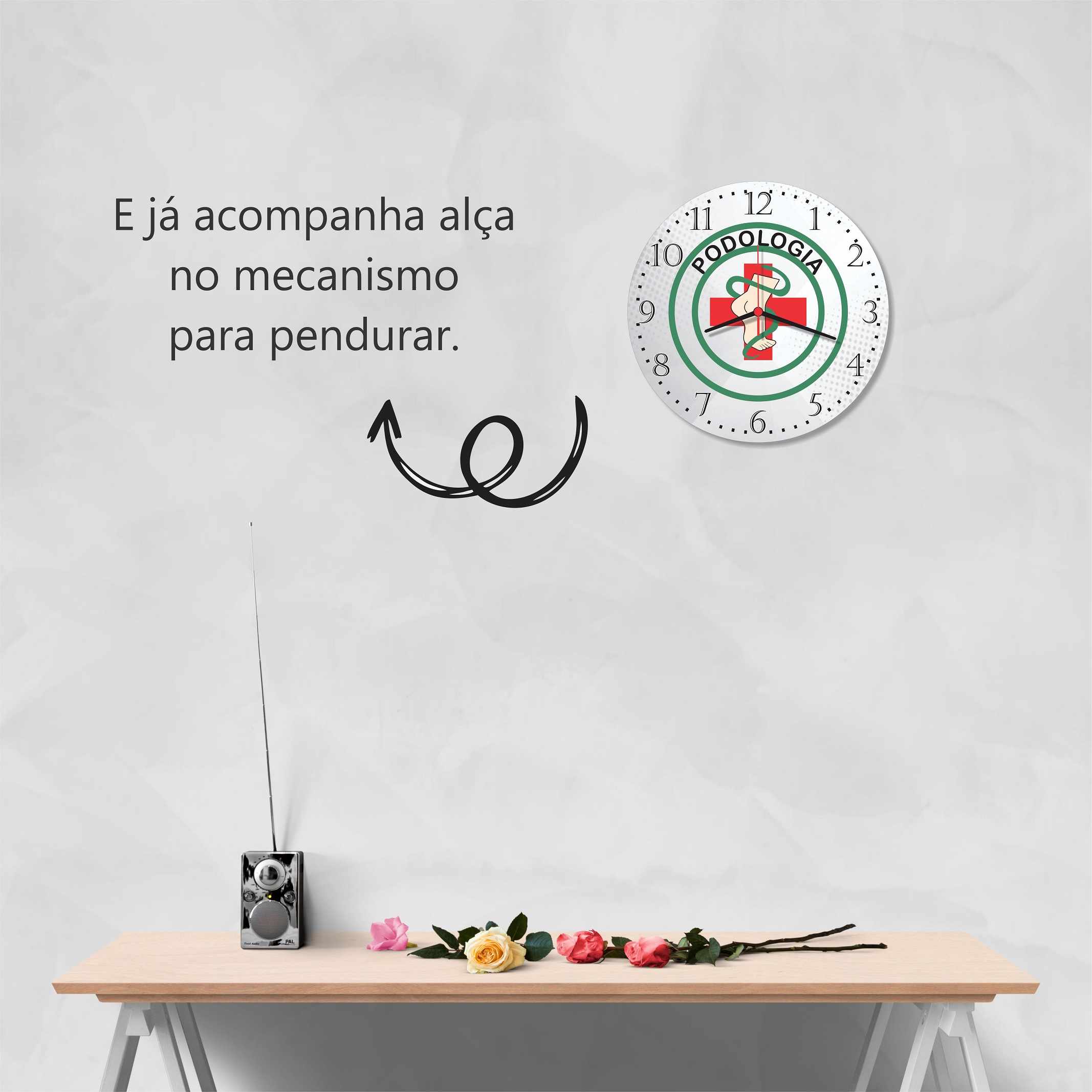 Relogio Parede Podologia Decoracao Salao Beleza Clinica Pedóloga 30cm - Imagem 4