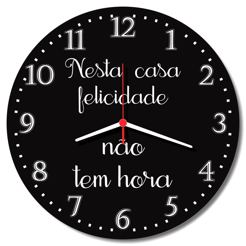 Relógio Parede Nesta Casa Felicidade Não Tem Hora Decoração Cozinha Home Feliz 30cm