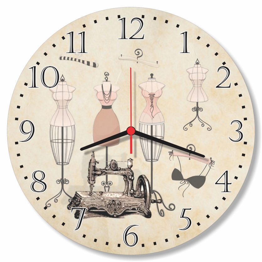 Relógio de Parede Costura Decoração Ateliê Costureira Presente 30cm