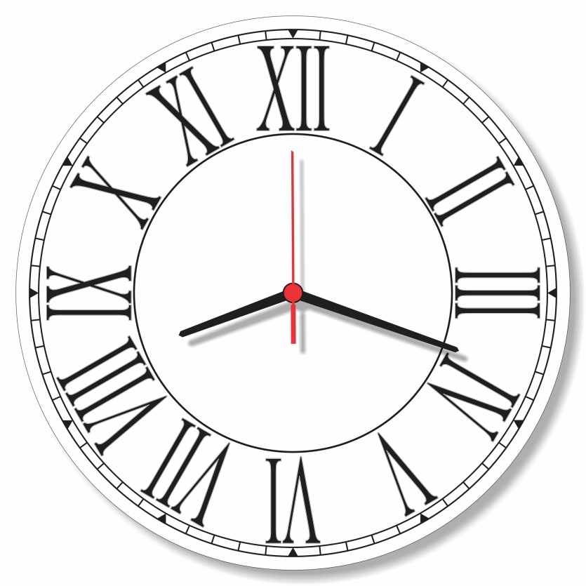 Relógio Parede Número Romano Grande Decoração Vintage Retrô 30cm Branco