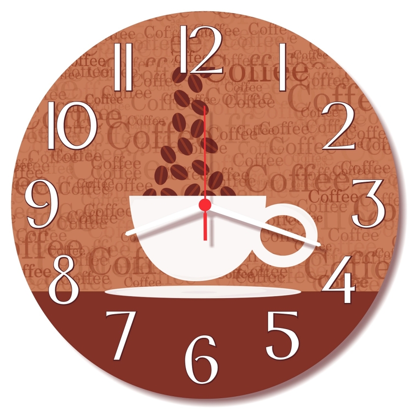 Relógio de Parede Café Xícara Decoracao Cozinha Sala Cafeteria Presente 30cm